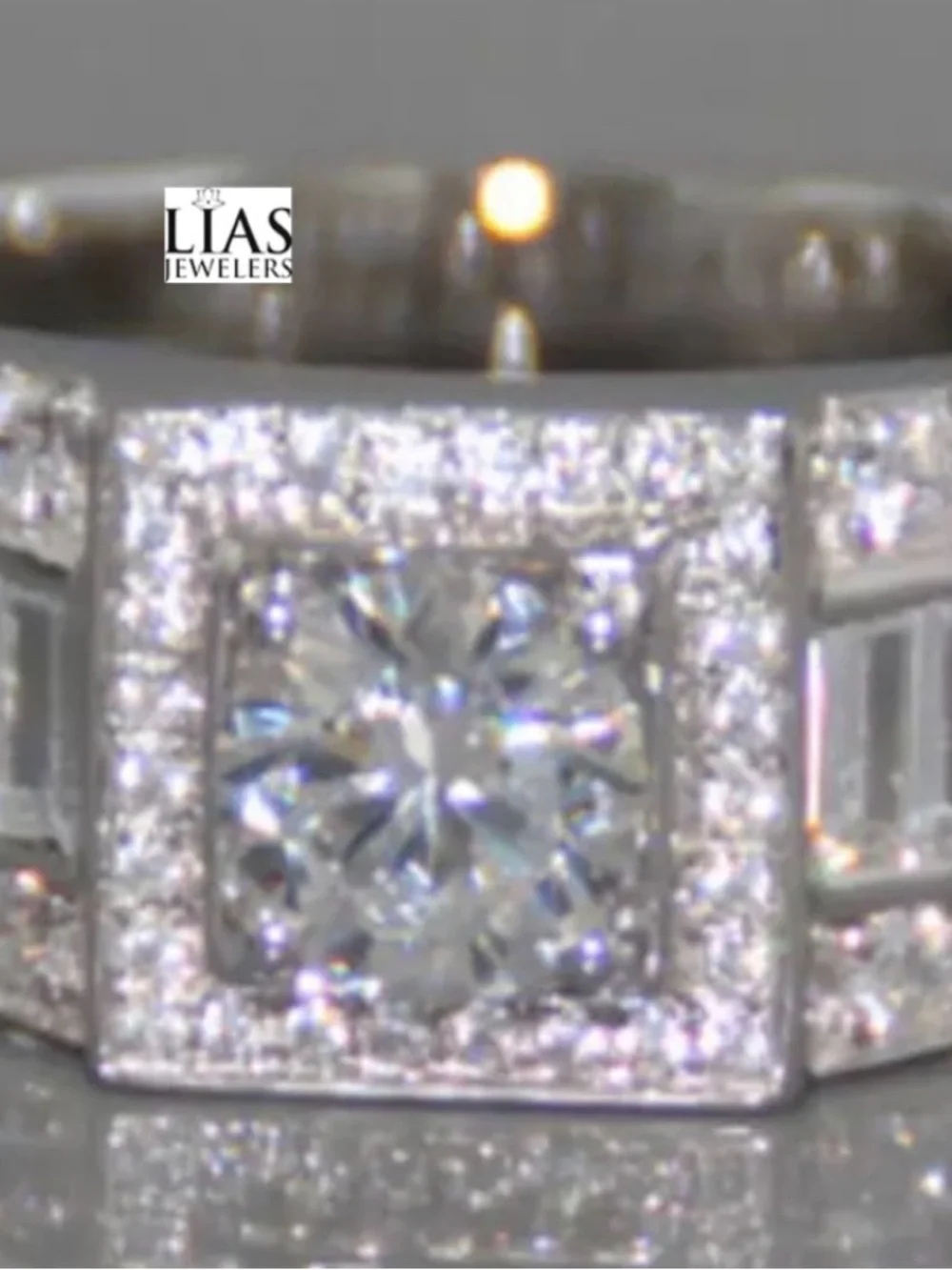 New 18k white gold men wedding ring men’s wedding band